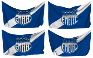 Club Sport Emelec Pinned Flag from Corners, Isolated with Different Waving Variations, 3D Rendering png