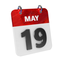 May 19 Date 3D Icon Isolated, Shiny and Glossy 3D Rendering, Month Date Day Name, Schedule, History png