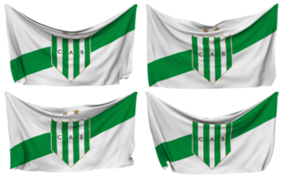 Club Atletico Banfield Pinned Flag from Corners, Isolated with Different Waving Variations, 3D Rendering png