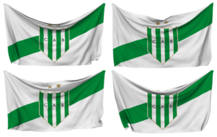 club atlético banfield épinglé drapeau de coins, isolé avec différent agitant variantes, 3d le rendu png