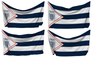 Club Alianza Lima Pinned Flag from Corners, Isolated with Different Waving Variations, 3D Rendering png