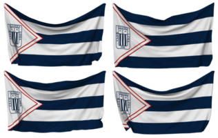 Verein Alianza Lima festgesteckt Flagge von Ecken, isoliert mit anders winken Variationen, 3d Rendern png