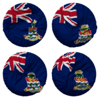 Cayman Islands Flag in Round Shape Isolated with Four Different Waving Style, Bump Texture, 3D Rendering png