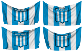 Racing Club de Avellaneda, Racing Club Pinned Flag from Corners, Isolated with Different Waving Variations, 3D Rendering png