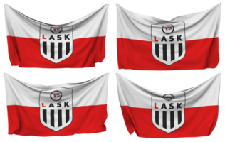 Linzer Athletik Sport Club Pinned Flag from Corners, Isolated with Different Waving Variations, 3D Rendering png