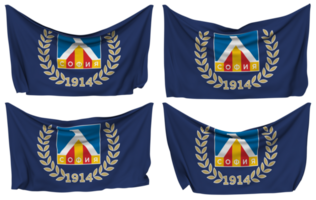 PFC Levski Sofia Football Club Pinned Flag from Corners, Isolated with Different Waving Variations, 3D Rendering png