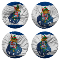 Futebol Clube do Porto Flag in Round Shape Isolated with Four Different Waving Style, Bump Texture, 3D Rendering png