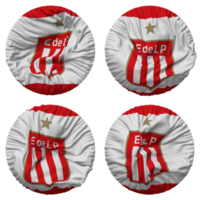 Estudiantes de La Plata Flag in Round Shape Isolated with Four Different Waving Style, Bump Texture, 3D Rendering png