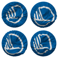 Nordic Council Flag in Round Shape Isolated with Four Different Waving Style, Bump Texture, 3D Rendering png