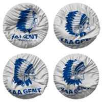 Koninklijke Atletiek Associatie Gent, KAA Gent Flag in Round Shape Isolated with Four Different Waving Style, Bump Texture, 3D Rendering png