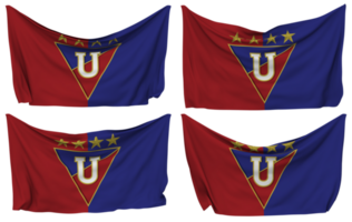 Liga Deportiva Universitaria, Liga de Quito Pinned Flag from Corners, Isolated with Different Waving Variations, 3D Rendering png