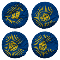 Commonwealth de nations drapeau dans rond forme isolé avec quatre différent agitant style, bosse texture, 3d le rendu png