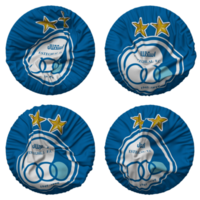 esteghlal fútbol americano club bandera en redondo forma aislado con cuatro diferente ondulación estilo, bache textura, 3d representación png