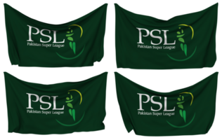 Pakistan super ligue, psl épinglé drapeau de coins, isolé avec différent agitant variantes, 3d le rendu png