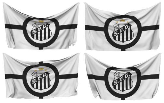 santos futebol clube, santos fc fixado bandeira a partir de cantos, isolado com diferente acenando variações, 3d Renderização png
