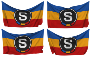 atletisk klubb sparta praha, sparta Prag, sparta praha fästs flagga från hörn, isolerat med annorlunda vinka variationer, 3d tolkning png