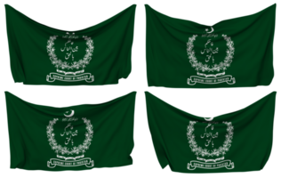 Supreme Court of Pakistan Pinned Flag from Corners, Isolated with Different Waving Variations, 3D Rendering png