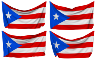 porto rico fixado bandeira a partir de cantos, isolado com diferente acenando variações, 3d Renderização png