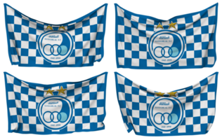 esteghlal Fußball Verein festgesteckt Flagge von Ecken, isoliert mit anders winken Variationen, 3d Rendern png