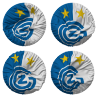 Grasshopper Club Zurich, GC, GCZ Flag in Round Shape Isolated with Four Different Waving Style, Bump Texture, 3D Rendering png