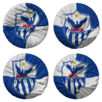 anortose famagusta futebol clube bandeira dentro volta forma isolado com quatro diferente acenando estilo, colisão textura, 3d Renderização png