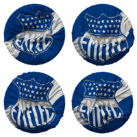 Club Sport Emelec Flag in Round Shape Isolated with Four Different Waving Style, Bump Texture, 3D Rendering png