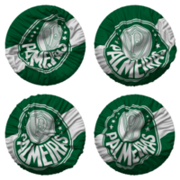 société esportief Palmeiras vlag in ronde vorm geïsoleerd met vier verschillend golvend stijl, buil textuur, 3d renderen png