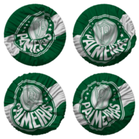 société esportive palmeiras drapeau dans rond forme isolé avec quatre différent agitant style, bosse texture, 3d le rendu png