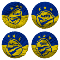 FC BATE Borisov Flag in Round Shape Isolated with Four Different Waving Style, Bump Texture, 3D Rendering png