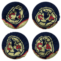 Club de Futbol America SA de CV, Club America Flag in Round Shape Isolated with Four Different Waving Style, Bump Texture, 3D Rendering png