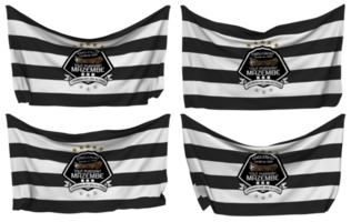 Tout Puissant Mazembe, TP Mazembe Pinned Flag from Corners, Isolated with Different Waving Variations, 3D Rendering png