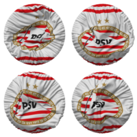 Philips Sport Vereniging Flag in Round Shape Isolated with Four Different Waving Style, Bump Texture, 3D Rendering png