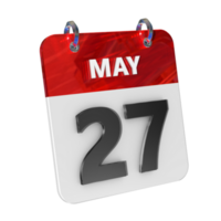 May 27 Date 3D Icon Isolated, Shiny and Glossy 3D Rendering, Month Date Day Name, Schedule, History png