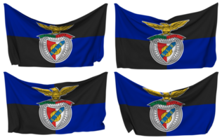 Sport Lisboa e Benfica Pinned Flag from Corners, Isolated with Different Waving Variations, 3D Rendering png