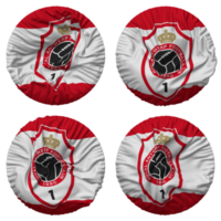 Royal Antwerp Football Club Flag in Round Shape Isolated with Four Different Waving Style, Bump Texture, 3D Rendering png