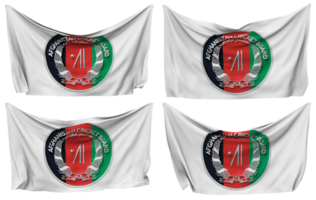 afghanistan cricket asse, acb appuntato bandiera a partire dal angoli, isolato con diverso agitando variazioni, 3d interpretazione png