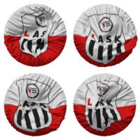 linzer atletico sport club bandiera nel il giro forma isolato con quattro diverso agitando stile, urto struttura, 3d interpretazione png