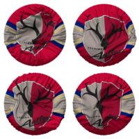 Kashima Antlers Football Club Flag in Round Shape Isolated with Four Different Waving Style, Bump Texture, 3D Rendering png