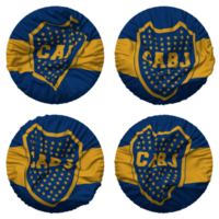 club atletico boca junior bandiera nel il giro forma isolato con quattro diverso agitando stile, urto struttura, 3d interpretazione png