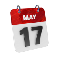 May 17 Date 3D Icon Isolated, Shiny and Glossy 3D Rendering, Month Date Day Name, Schedule, History png