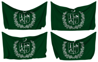 regering van Gilgit baltistan vastgezet vlag van hoeken, geïsoleerd met verschillend golvend variaties, 3d renderen png