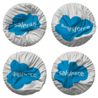 Salesforce Inc Flag in Round Shape Isolated with Four Different Waving Style, Bump Texture, 3D Rendering png