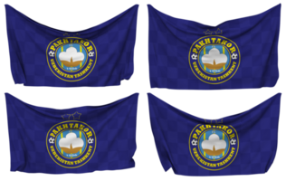 FC Pakhtakor Tashkent Pinned Flag from Corners, Isolated with Different Waving Variations, 3D Rendering png