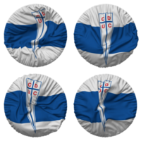 club deportivo universidad katholica, cduc vlag in ronde vorm geïsoleerd met vier verschillend golvend stijl, buil textuur, 3d renderen png