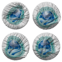 Shanghai Cooperation Organisation, SCO Flag in Round Shape Isolated with Four Different Waving Style, Bump Texture, 3D Rendering png