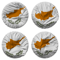 Cyprus Flag in Round Shape Isolated with Four Different Waving Style, Bump Texture, 3D Rendering png