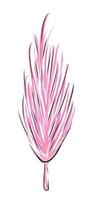 Pink flamingo feather vector