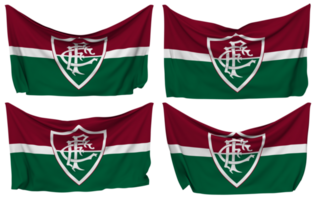 fluminense fútbol americano club clavado bandera desde esquinas, aislado con diferente ondulación variaciones, 3d representación png