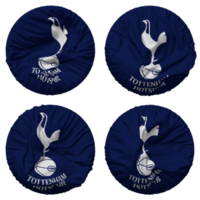 tottenham espuela caliente fútbol americano club bandera en redondo forma aislado con cuatro diferente ondulación estilo, bache textura, 3d representación png