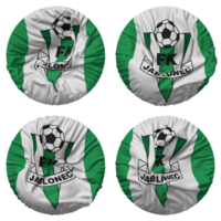 FK Jablonec Flag in Round Shape Isolated with Four Different Waving Style, Bump Texture, 3D Rendering png